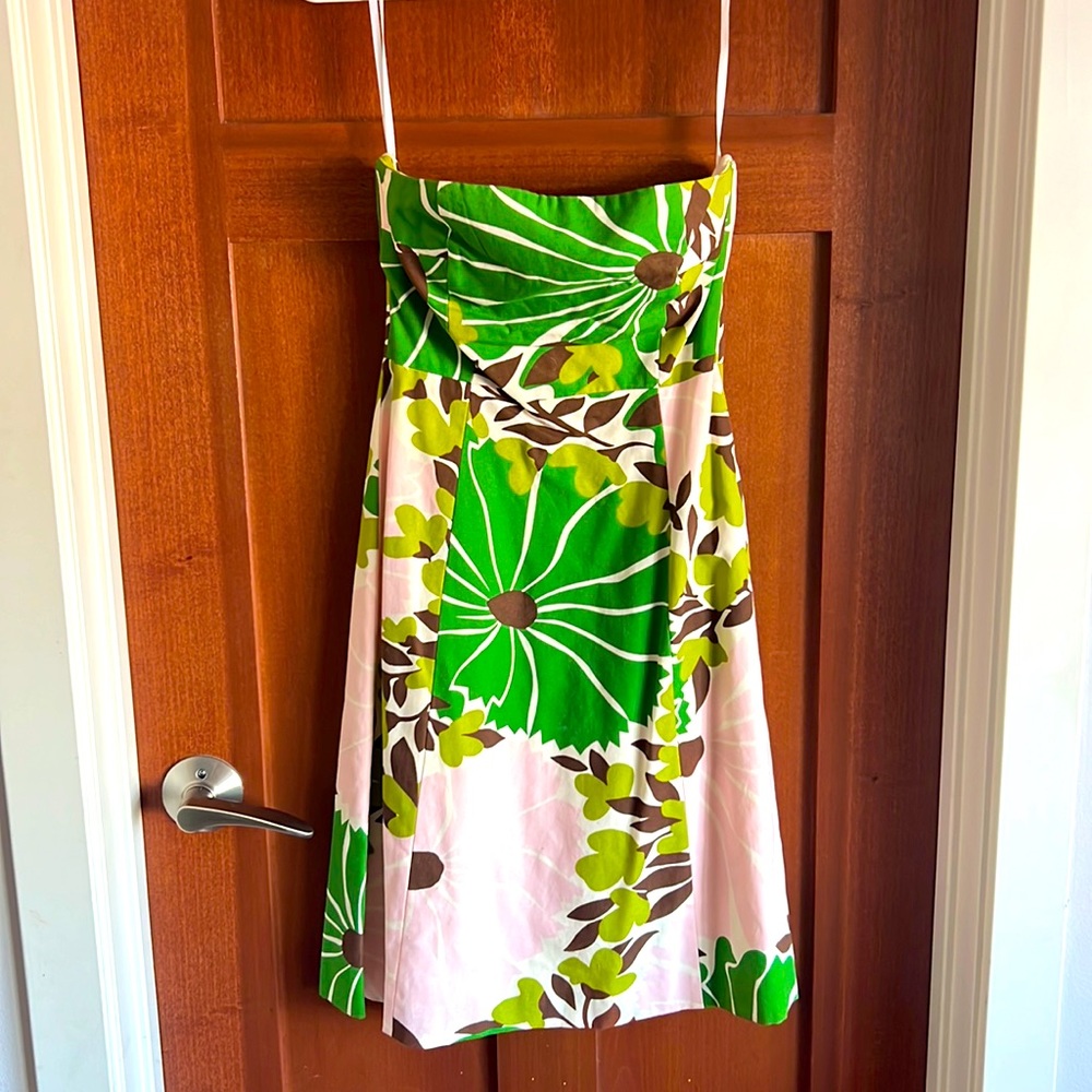 J. Crew Floral Strapless Dress Size 0